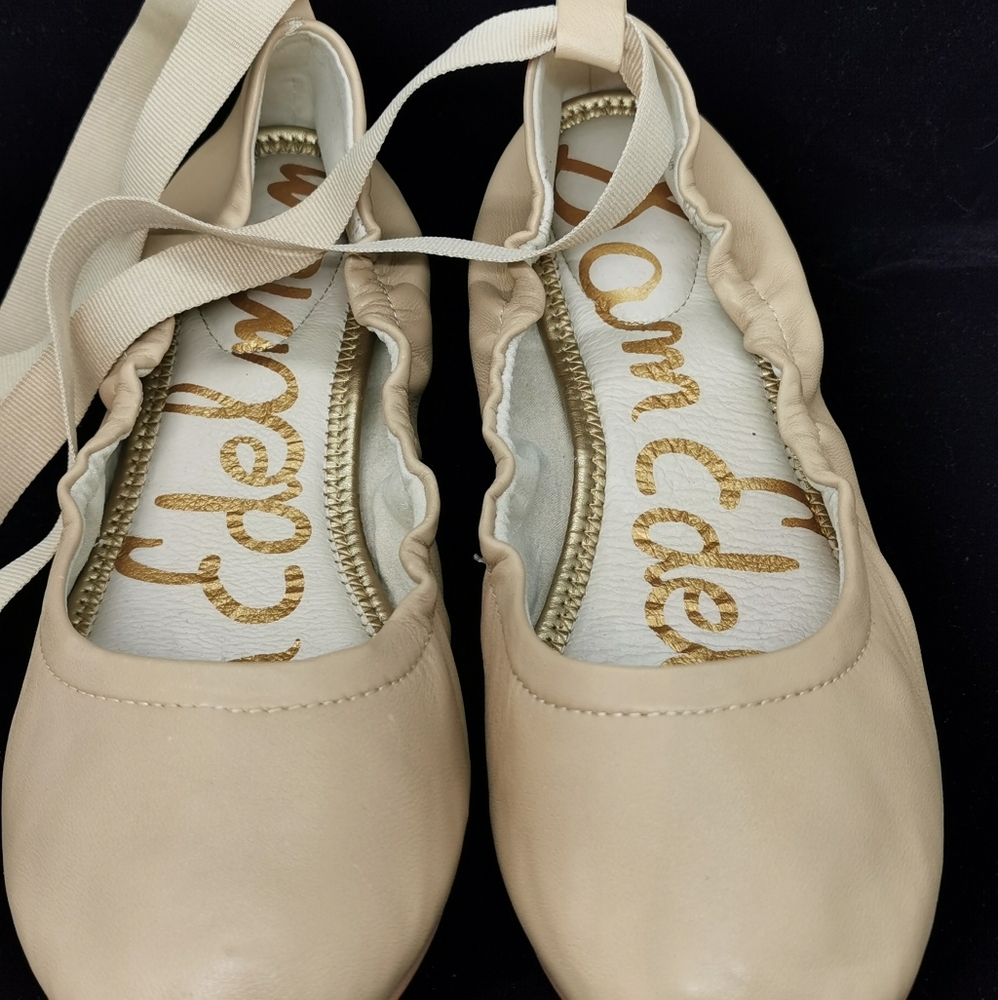 Sam Edelman Fallon nude leather ballet flats